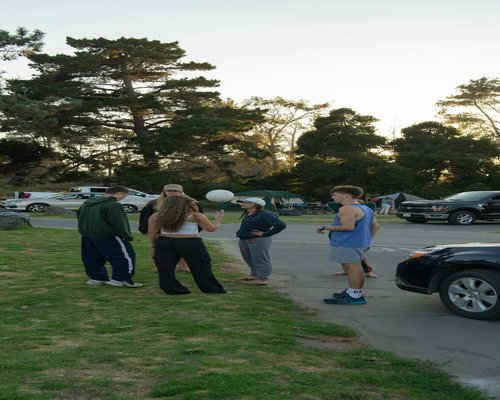 Group of friends chatting and walking casually outdoors